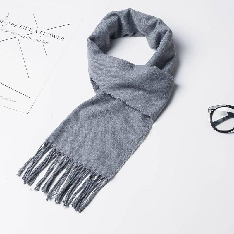 Клетчатый шарф в японском стиле 2024 года: Универсальная зимняя шаль унисекс бежевого цвета