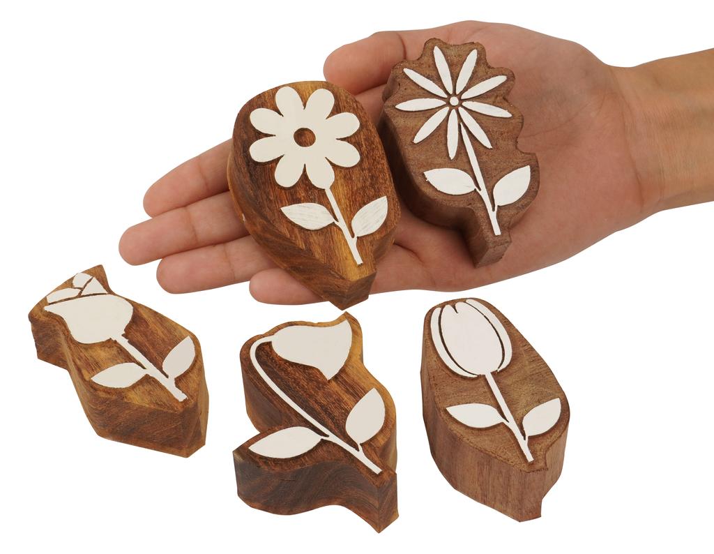 IBA Indianbeautifulart Текстильный печатный блок Цветок Ручная резьба по дереву Печать на деревянном блоке Текстиль