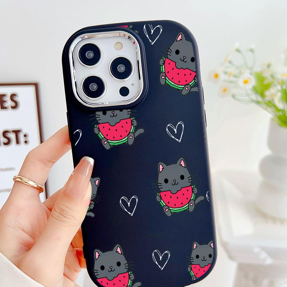 LZ8 Cartoon Cat Cute Art Soft Phone Case for Samsung S24 Ultra S23 Plus S21 FE A16 A54 A34 A52 A06 Infinix Hot 40 30i Lens Protection Shockproof Cover