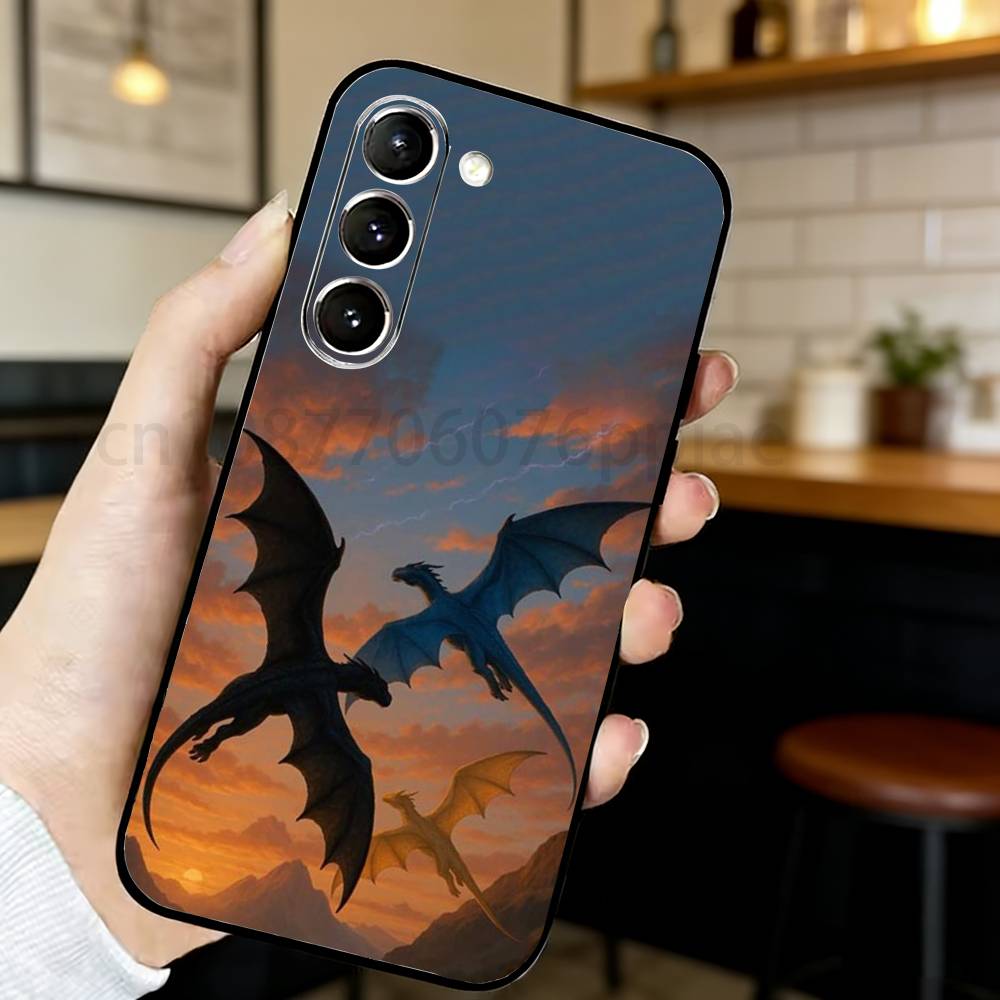 Чехол для телефона 'Крылья Огня' с изображением дракона для Samsung S20,21,21,22,23,24,25,26 plus,ultra Силиконовый Чехол