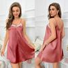 Plus Size Women's Ice Silk Summer Dress Sexy Slip Nightdress Home Dress Pajamas