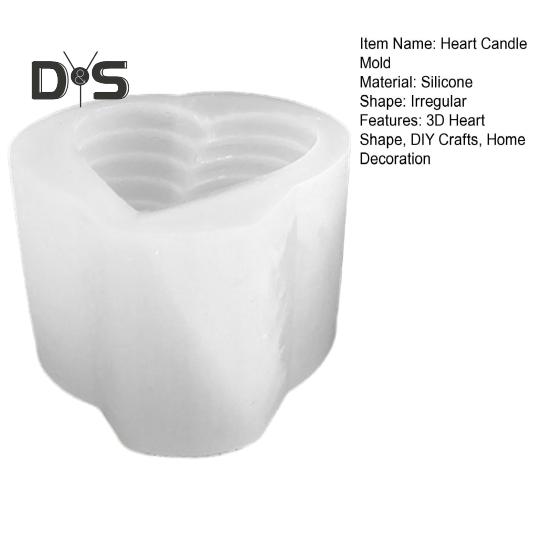 3D Сердце свечи Форма Силиконовая форма Сердце любви с прозрачной текстурой День святого Валентина эпоксидная смола художественные поделки для шоколадного торта мыло свечи изготовление