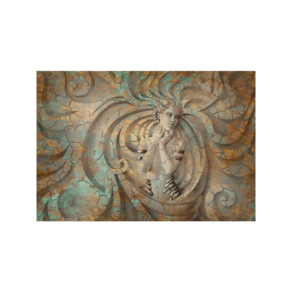 3D глиняный барельеф, женский настенный художественный холст с принтом, постер, элегантная девушка, Медуза, картина для прихожей, гостиной, спальни, домашнего декора, Cuadros