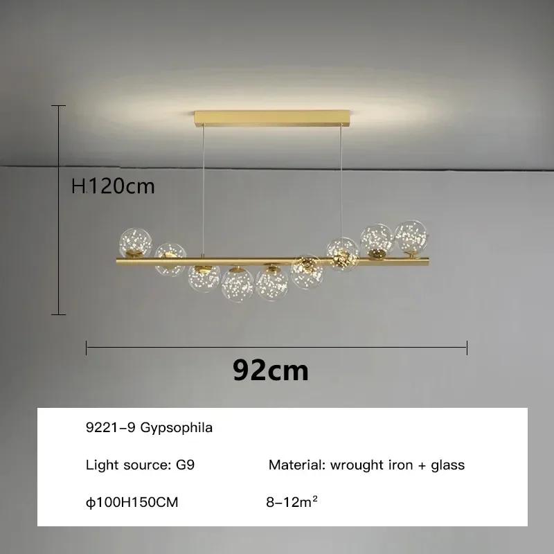 Modern Minimalist Ceiling Chandelier Glass Ball LED Long Dining Table Dining Room Chandelier Kitchen Chandelier Office Hanging