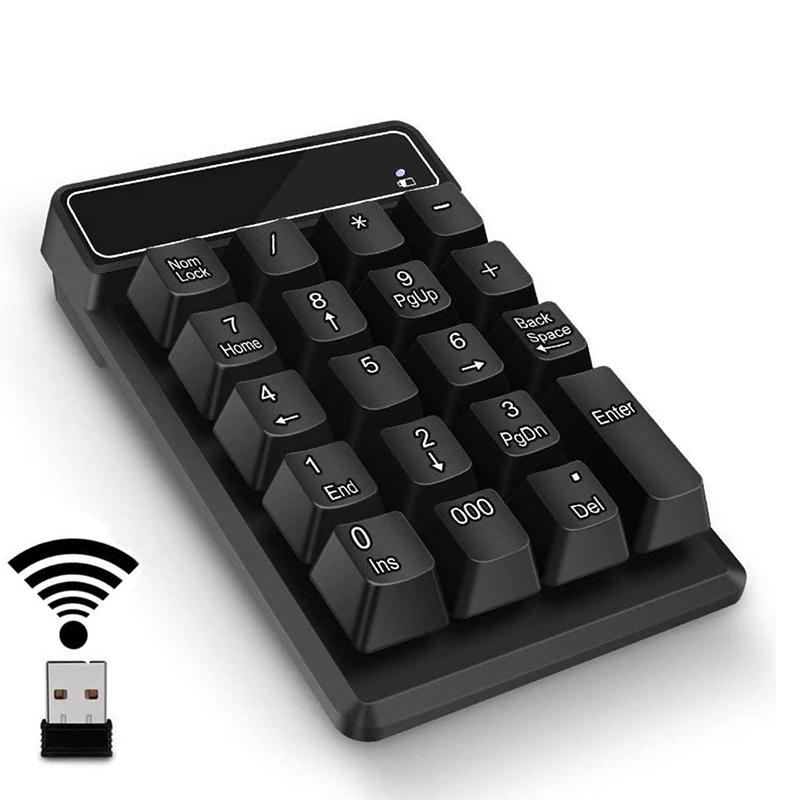 Wired / Wireless Digital Keyboard Waterproof 19-Key Financial Accounting Numeric Keypad for Laptop PC Desktop