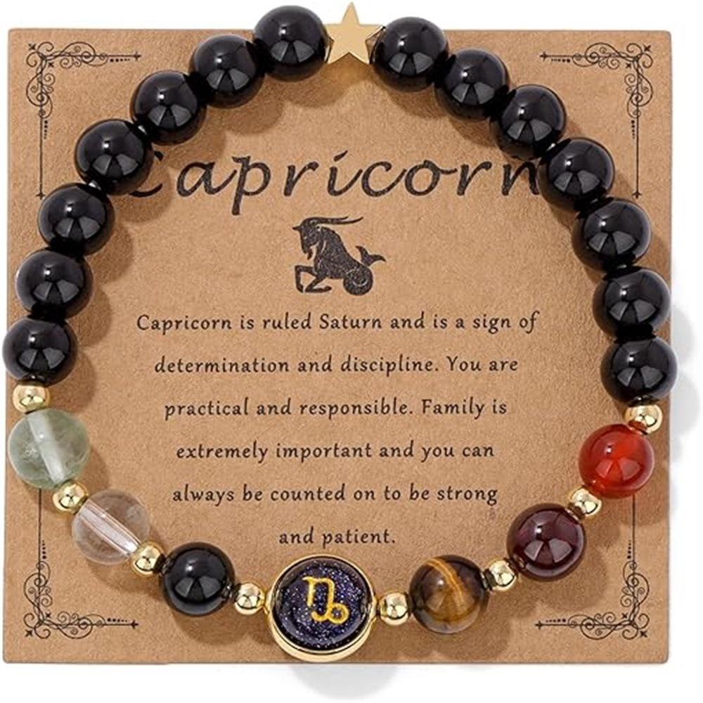 Popular beads, European and American style, twelve constellations, bracelet, fluorite, tiger's eye, beaded crystal bracelet.