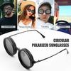 1-9 Gears Adjustable Tint Sunglasses for Men UV400 Round Polarized Glasses with ND Filter Lenses for Beach Shady Fishing Driving