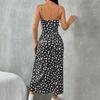 Женское весенне-летнее платье миди без бретелек с разрезом вокруг бедер и принтом «маргаритки»