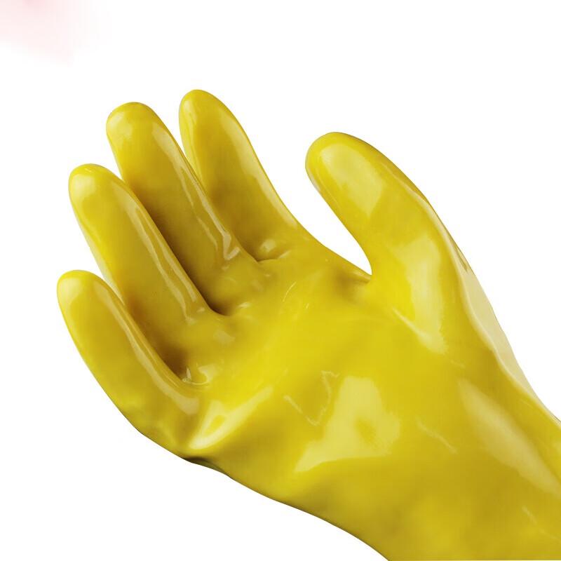Miaojie Yellow PVC Dipped Cotton Gloves