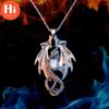 Привет резное трехмерное ожерелье с драконом Яркие ювелирные изделия с бриллиантами Мифические животные Аксессуары в стиле хип-хоп