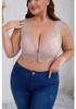 Plus Size Lace Back Front Clasp Push-up Tank Bra