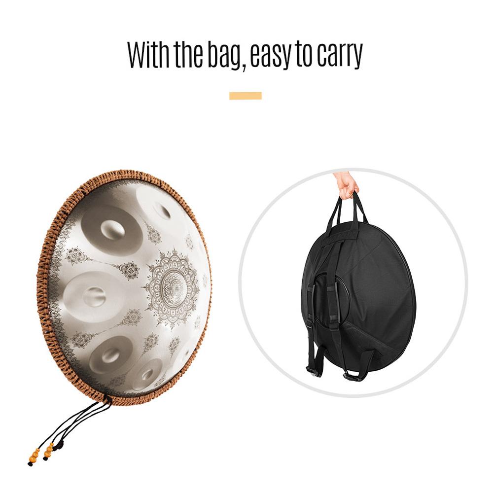 Mini Handpan Steel Hand Drum In C Tone 9 Notes 16 Inches Percussion Instrument Alloy Steel with