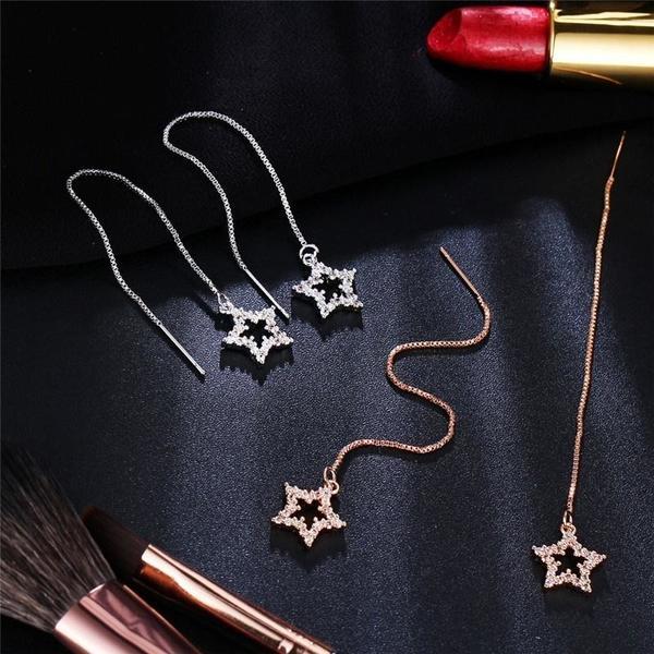 1 пара 3 стилей Кристалл Длинная цепочка кисточкой мотаться резьба серьги для женщин