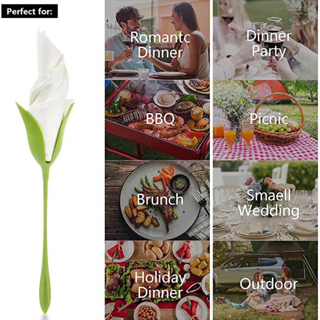 16PCS Пластиковые цветочные бутоны Serviette Держатели для салфеток столовые устройства