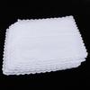 6x Cotton Solid White Handkerchief Pocket Square DIY