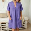 Женское модное и повседневное платье с короткими рукавами