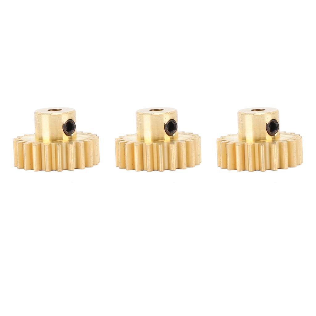 3Pcs RC Car Gear Copper M0.8 3.175mm Diameter Remote Control Car Motor Gear Replacement 19T