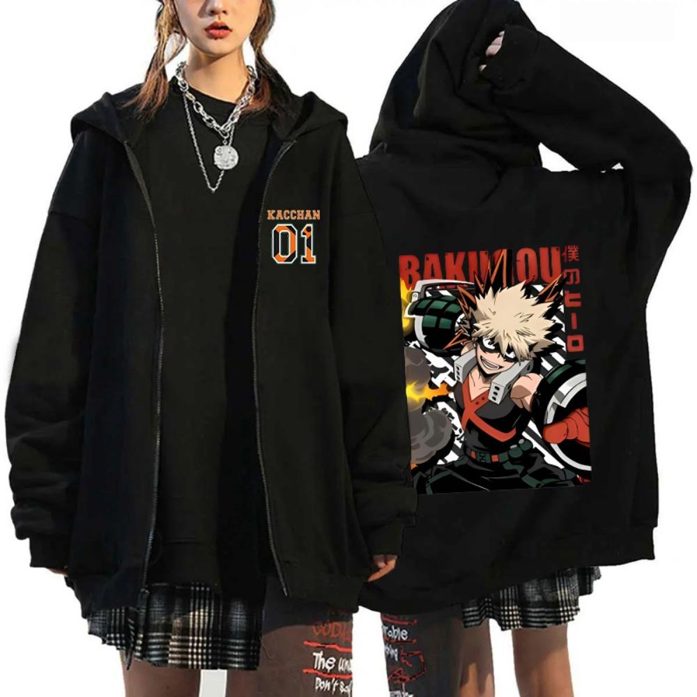 Новый аниме Deku Bakugou Katsuki Todoroki Shoto принт молния толстовка мода женщины мужчины осень и зима длинный рукав свободный пальто