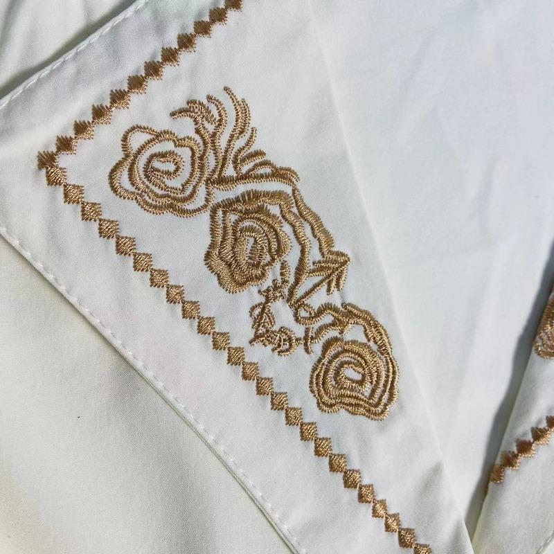 Блузка женская элегантная винтажная рубашка с вышитым цветочным топом с длинным рукавом корейская офисная женская негабаритная роскошная дизайнерская королева