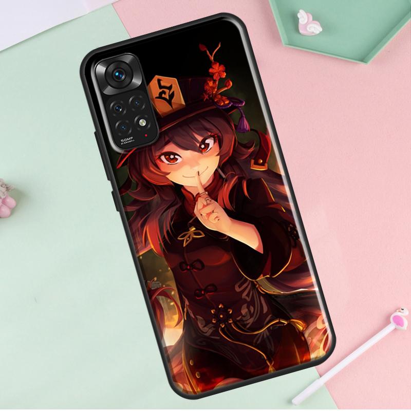 Чехол Genshin Impact Hu Tao для Redmi Note 12 Pro Plus для Redmi Note 10 8 9 11 Pro 12S 11S 10S 9S 9C 10C 12C