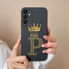 Популярная задняя крышка с буквами короны для Samsung Galaxy A06 A16 C55 M55 M35 5G S24 FE, защитный бампер, мягкие жидкие силиконовые чехлы для Samsung Shell