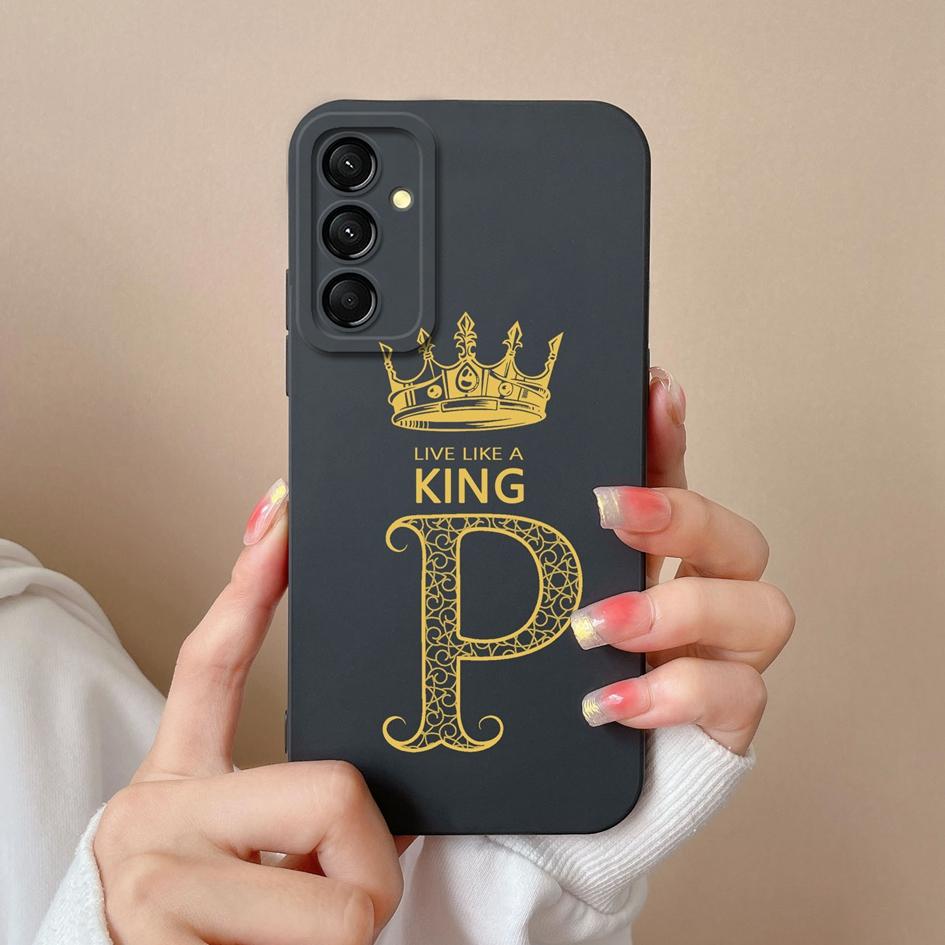 Популярная задняя крышка с буквами короны для Samsung Galaxy A06 A16 C55 M55 M35 5G S24 FE, защитный бампер, мягкие жидкие силиконовые чехлы для Samsung Shell