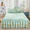 New Princess Printed Double Layers Bed Skirt Non-slip Mattress Cover Home Bedroom Soft Bedspread Bed Skirt Bedsheet Bed Cover