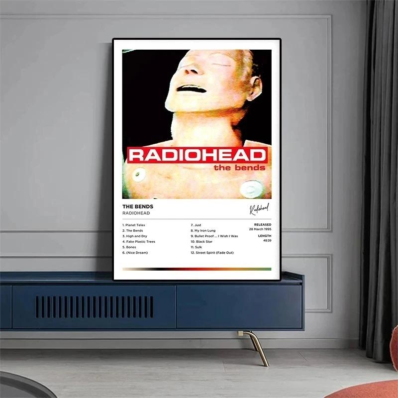 The Bends Hot Rock Music Обложка альбома Фотография певицы Группа Radiohead Плакаты для бара в комнате Картина на холсте Искусство Декор для дома Подарок