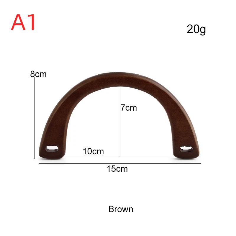 Lightweight Natural Wood Arch Bag Handle 1Pcs Replacement Accessory for Handmade Crochet Knit Bag Purse Making Crafts