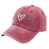 Versatile Peach Heart Embroidery Washed Old Spring And Summer Baseball Hat Women's Thin Couple Soft Top Cap Men's Tide