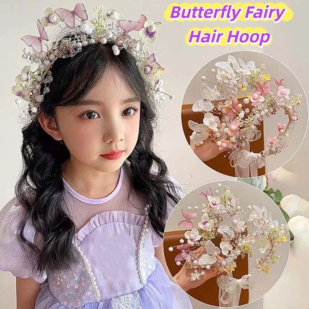Beads Butterfly Fairy Hair Hoop Bohemia Style Wreath Headband Girls Garland  Stage Performance