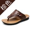 Мужские летние новые повседневные кожаные тапочки, пляжная обувь с застежкой на носок, сандалии из коровьей кожи, модные дышащие водонепроницаемые нескользящие сандалии на мягкой подошве