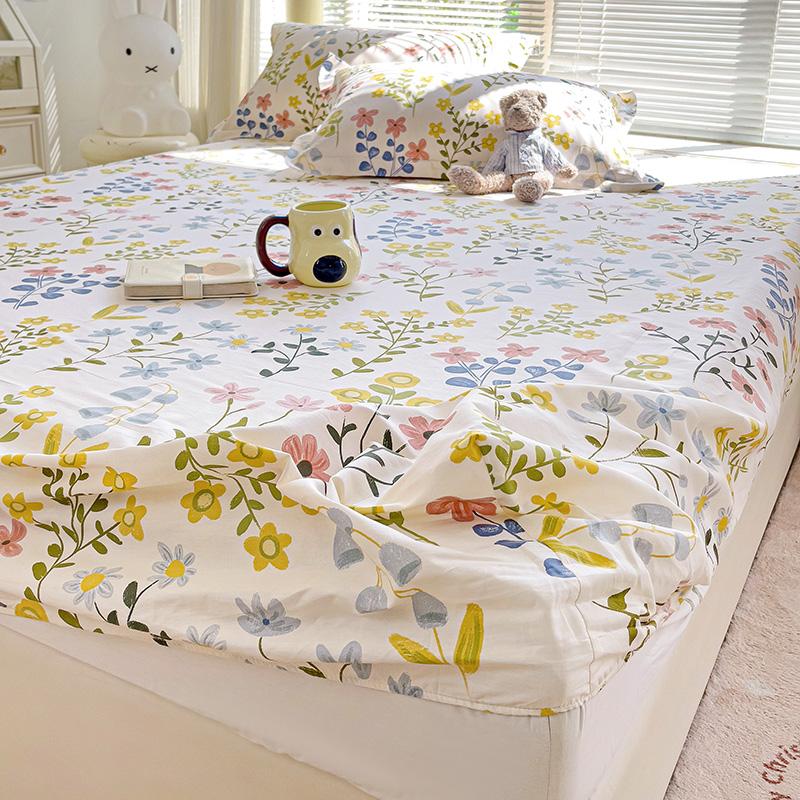 Комплект простыней на резинке из 3 предметов с красочными цветами и листьями, ботанический узор, 100% хлопок, приятный для кожи чехол для матраса, комплект постельного белья размера «queen size»