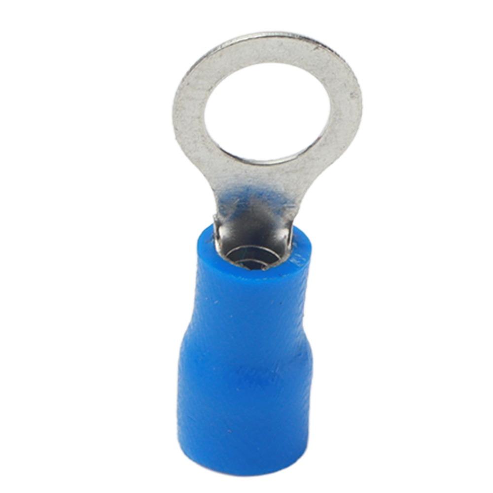 100 шт. Изолированные кольцевые наконечники AWG 22-16 RV1.25-5 Синие Обжимные соединители для проводов Изолированные наконечники Автомобильные применения