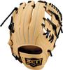 ZETT Youth Baseball Soft Pastel Brown X Black BJGB74510F Glove, Steer, All-Around, Left-Handed Throw, (3219), Size SS,