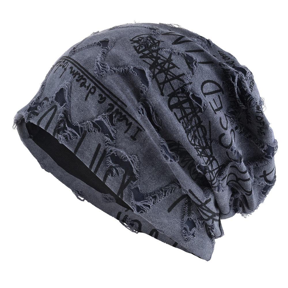 Thin Bonnet Letter Print Beanie Loose Style Hip Hop Beanies Fashion Pullover Hat Unisex Wear