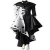 2025 Cruella De Vil Cosplay Costume Adult Women Cruella Black White Polka Dot Dress Jacket Cruella Cosplay Costume Coat Dress Outfit