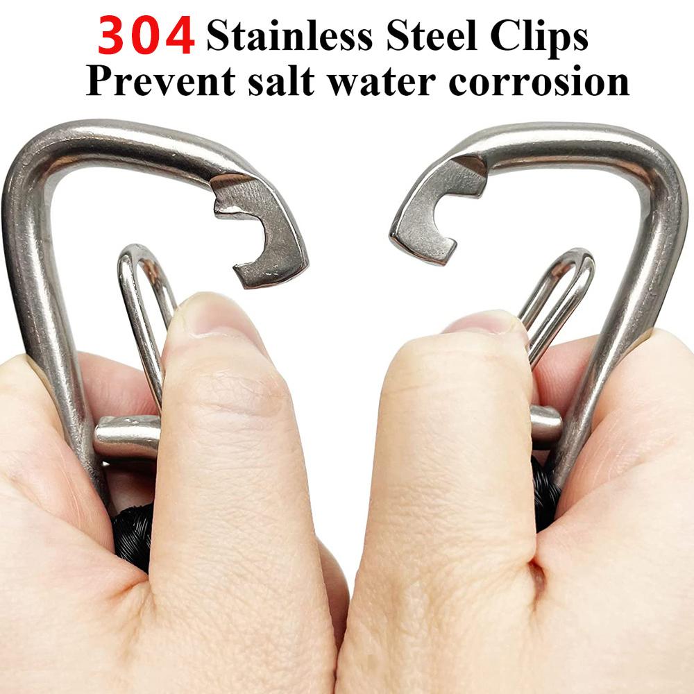 2 шт. 4-футовых швартовых троса-амортизатора с крюком для лодки, гидроцикла, понтона, каяка, водного транспорта