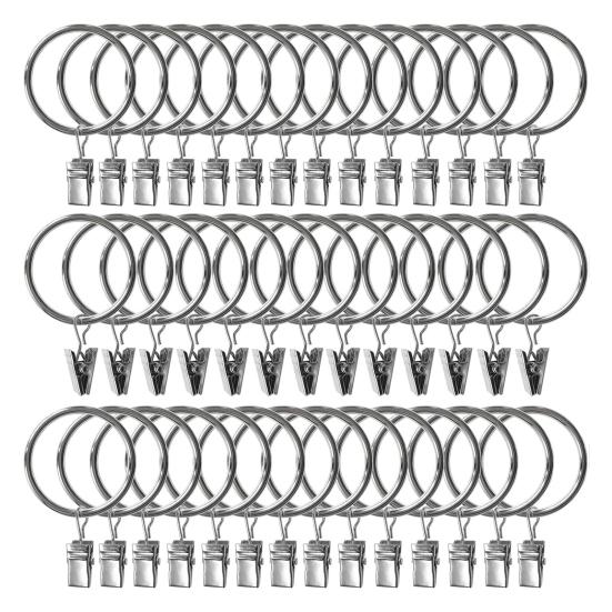 10 шт. Кольца для штор с клипсами Полированное железо Не требуются инструменты Защелкивающиеся