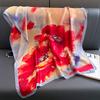 The Four Seasons Fashion Scarves  Print Luxury Brand Hijab Popular Design Satin Finish Shawls Women Warm 180X90CM Silk Scarf