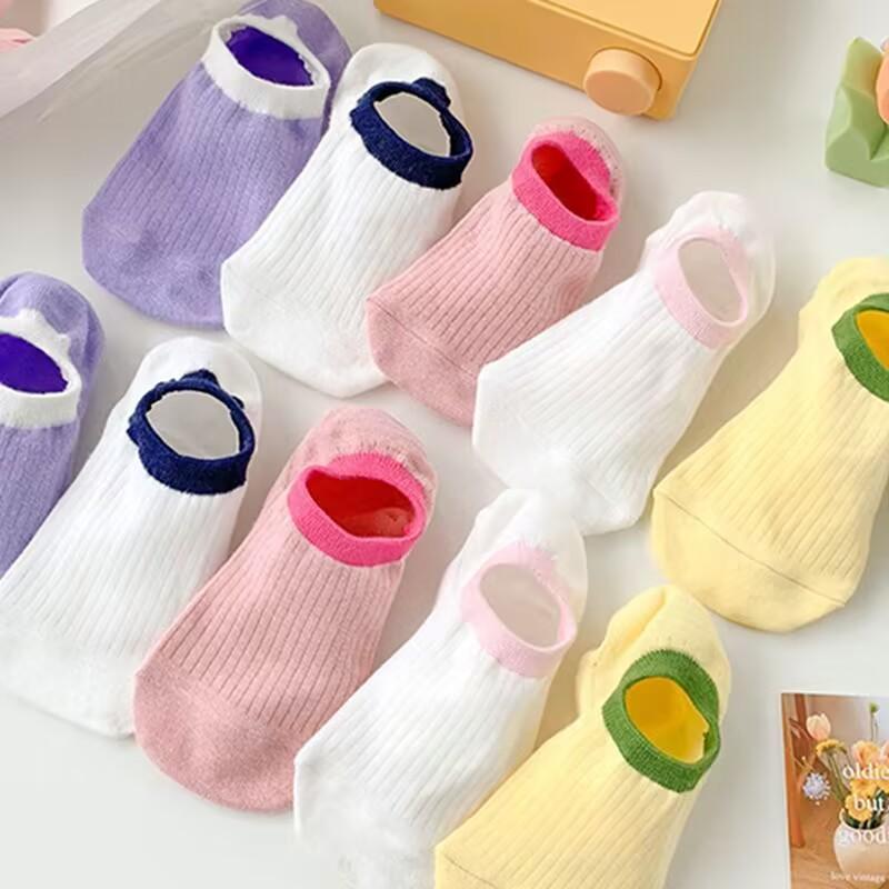 Носки-лодочки в лесном стиле, носки контрастного цвета, женские силиконовые нескользящие носки, носки-лодочки радужного цвета, соответствующие цветам