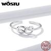 Infinity Symbol Resizable Ring Authentic 925 Sterling Silver Platinum Plating Finger Ring for Women Fashion Simple Personality Jewelry