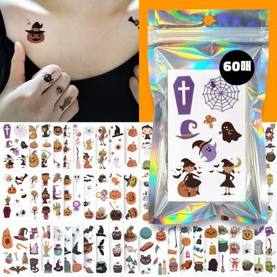 Nizel Children's Halloween Wound Tattoo Sticker Kids Henna Tattoo Replica, 1 комплект, Halloween Mini A Set (60 листов) (А + В)