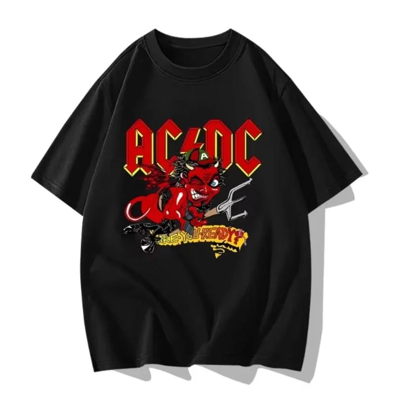 Новый Дизайн Уличный Панк Рок Фанаты Группы ACDC Периферия Хип-Хоп Хлопок Принт Короткий Рукав Мужчины Женщины Свободная Хлопковая Футболка