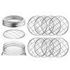 Metal Mason Jar Flower Lid Insert Wide Mouth Canning Jar Lid with Straw Hole Grid Organizer for Flowers Pens Toothbrushes