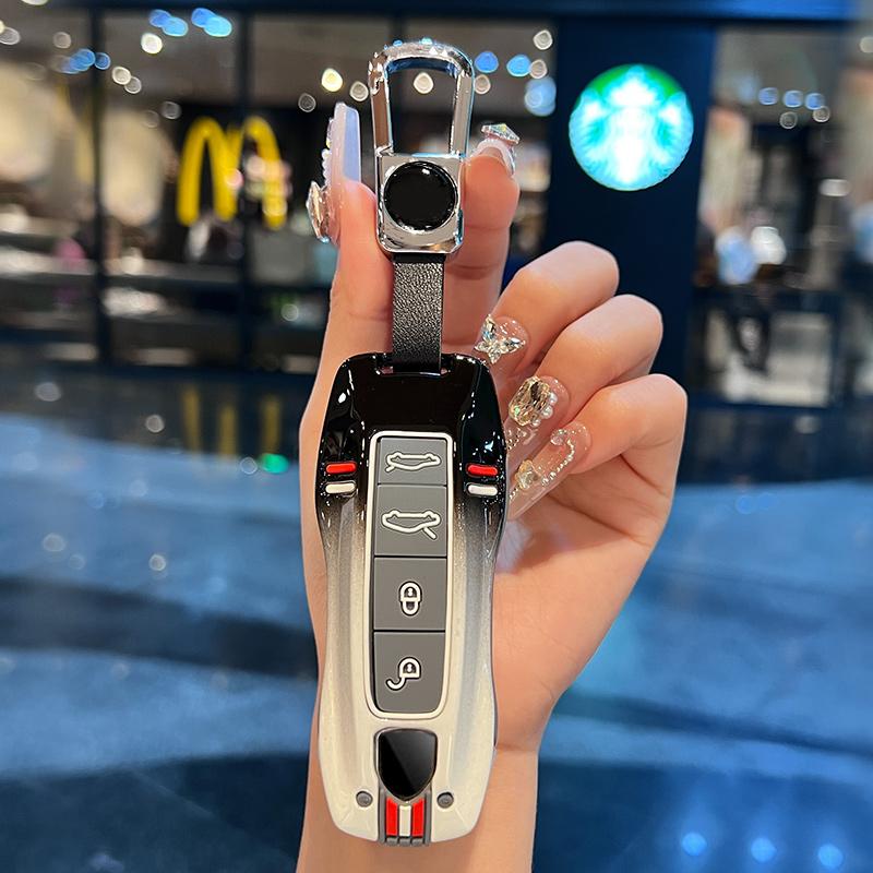 Корпус из цинкового сплава для автомобильного дистанционного ключа Porsche Cayenne Macan 911 Boxster Cayman Panamera, защитный держатель для ключа, автомобильные аксессуары