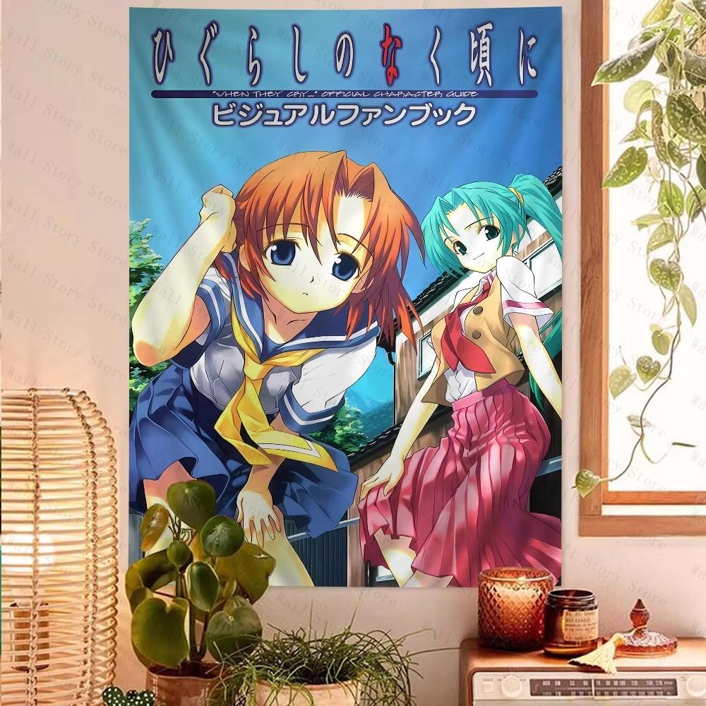 Higurashi When They Cartoon Tapestry Science Fiction Room Tapestry Home Decor Art Home Decor Home Decoration Home Dorm Tapestry