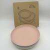 Biodegradable Bamboo Plates in Blue, Green, Pink & Beige, 20cm Diameter, Eco-Friendly Disposable Tableware for Parties & Events