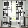 Геометрические черные, белые, серые прозрачные шторы из вуали для гостиной, окна, шифоновые тюлевые занавески, занавески для кухни, спальни, домашний декор