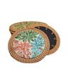 Round Rattan Weaving Coaster Handwoven Tea Cup Mats Tea Ceremony Shell Mats  Home Decor